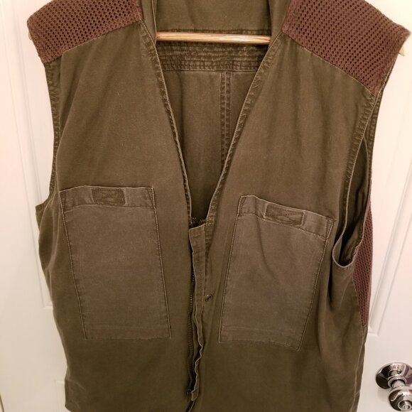 Cabela's Utility Tech Tactical Cargo Outdoor Vest Mens L Cotton Full Zip 56835 - Picture 8 of 9